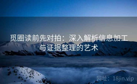 觅圈读前先对拍：深入解析信息加工与证据整理的艺术