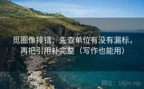 觅圈像排错：先查单位有没有漏标，再把引用补完整（写作也能用）