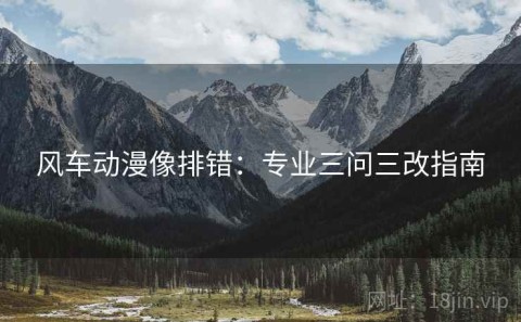 风车动漫像排错：专业三问三改指南