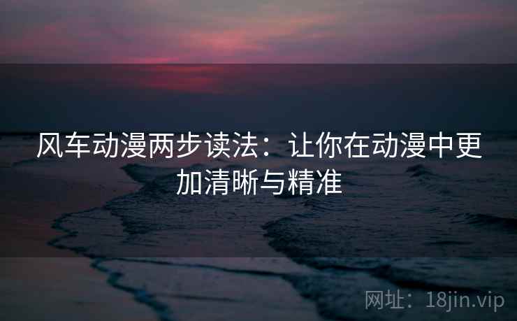 风车动漫两步读法：让你在动漫中更加清晰与精准