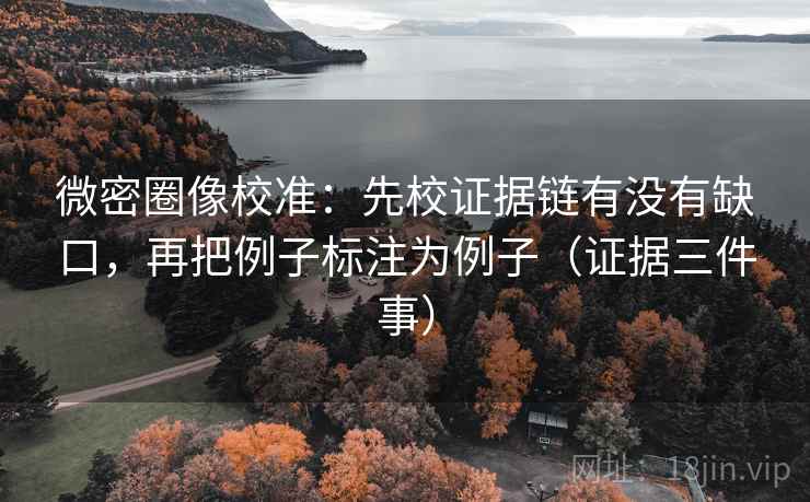 微密圈像校准：先校证据链有没有缺口，再把例子标注为例子（证据三件事）