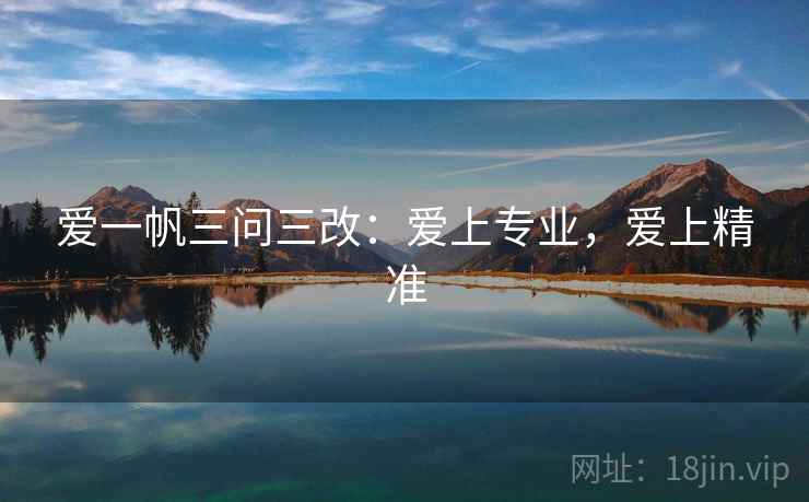 爱一帆三问三改：爱上专业，爱上精准