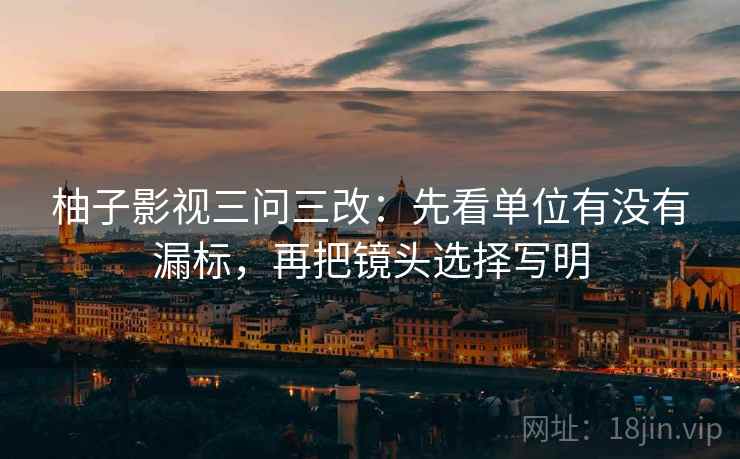 柚子影视三问三改：先看单位有没有漏标，再把镜头选择写明